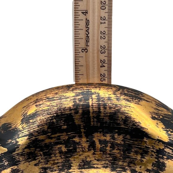 Vintage Hand-Painted Stangl Black Gold Bowl With Scalloped Edge Design - Picture 6 of 7